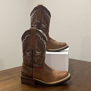 Delgado Boots WMS 6.5 Brown Leather Western Cowboy Cowgirl Desert Boots Mx 23.5